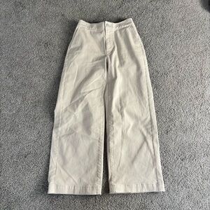 Oak and Fort Twill Cream Straight Leg Crop Pants